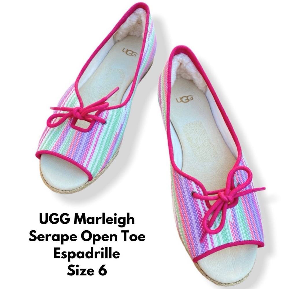 UGG Marleigh Serape Open Toe Espadrille Flat EUC